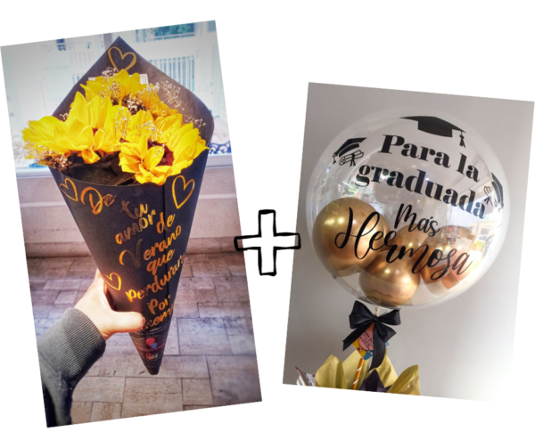 Pack graduación   Ramo con frase + burbuja