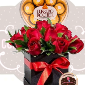 32- CAJA NEGRA 12 ROSAS + CORAZON  $58.990