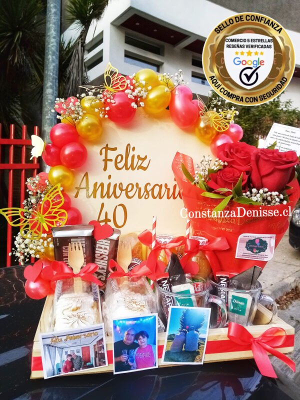 DESAYUNO DOBLE ANIVERSARIO-ARCO DE GLOBOS $50.000_